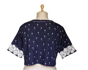 Indigo Lace Blouse