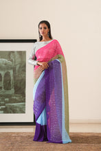 Load image into Gallery viewer, Eclectic Magenta and Pink Georgette Saree
