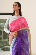 Load image into Gallery viewer, Eclectic Magenta and Pink Georgette Saree
