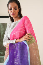 Load image into Gallery viewer, Eclectic Magenta and Pink Georgette Saree
