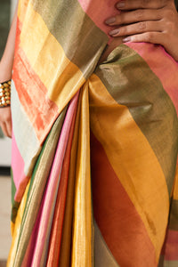 Autumn Striped Chanderi Saree