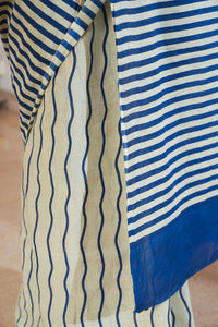 Stripes and Waves Cotton Saree