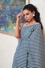 Load image into Gallery viewer, Stripes and Waves Cotton Saree
