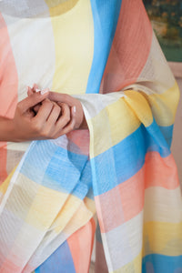 Pastel Stripes Linen Saree