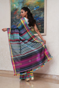 Striped Bhujodi Cotton Saree