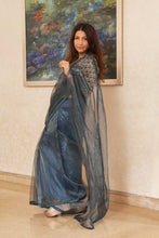 Load image into Gallery viewer, Moonlight Blue Organza Saree
