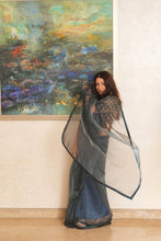 Load image into Gallery viewer, Moonlight Blue Organza Saree
