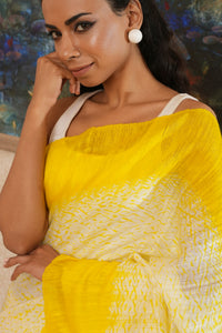 Shibhori Yellow Matka Silk Saree