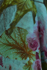 Turquoise Linen Saree