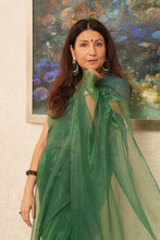 Load image into Gallery viewer, Emerald Green Tissue Organza Saree
