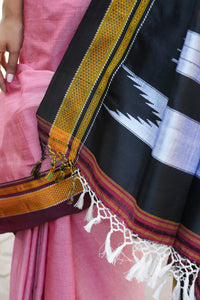 Rosewood Pink Silk Saree