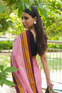 Rosewood Pink Silk Saree