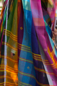 Multicolored Mulmul Saree