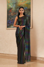 Load image into Gallery viewer, Black Georgette Saree with Metallic Tints
