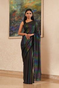 Black Georgette Saree with Metallic Tints