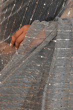 Load image into Gallery viewer, Slate Grey Shimmer Saree
