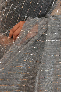 Slate Grey Shimmer Saree