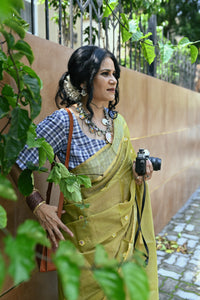 Sage Green Chanderi Saree