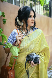 Sage Green Chanderi Saree