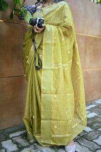 Sage Green Chanderi Saree