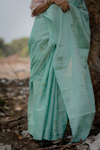 Sea Foam Green Chanderi Saree