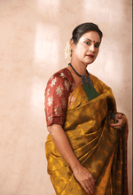 Load image into Gallery viewer, Olive Green Kanjivaram Saree
