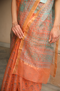 Coral Kota Silk Saree