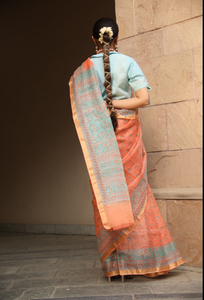 Coral Kota Silk Saree