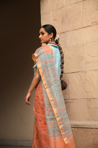 Coral Kota Silk Saree