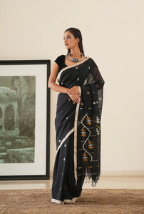 Classic Black Jamdani Saree