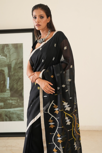 Classic Black Jamdani Saree