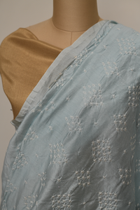 Ice Blue Bandhini Chanderi Saree