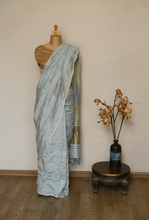 Load image into Gallery viewer, Ice Blue Bandhini Chanderi Saree
