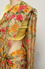 Load image into Gallery viewer, 3D Orange Silk Organza Saree
