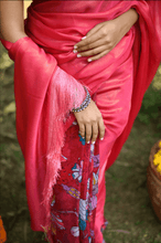 Load image into Gallery viewer, Crimson Glow Half-and-Half Saree
