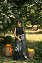 Load image into Gallery viewer, Black and Silver Tissue Saree
