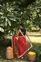 Load image into Gallery viewer, Cranberry Red Organza Saree
