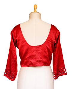 Chilly Red Mirror Silk Blouse