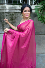 Load image into Gallery viewer, Fuschia Pink Satin Georgette Saree
