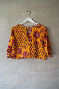 Elāna Orange Printed Blouse