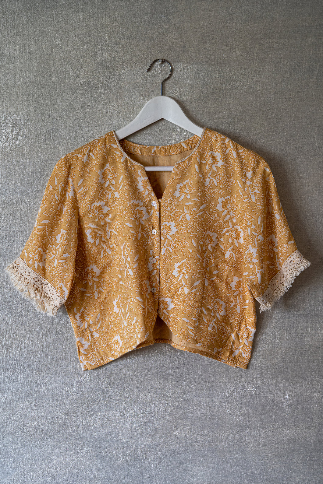 Caramel Fringed Blouse