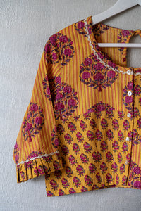 Elāna Orange Printed Blouse