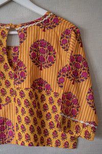 Elāna Orange Printed Blouse