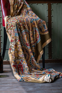 Mahābhārata Kalamkari Saree