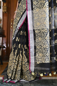 Mid-Summer Night’s Dream Linen Saree