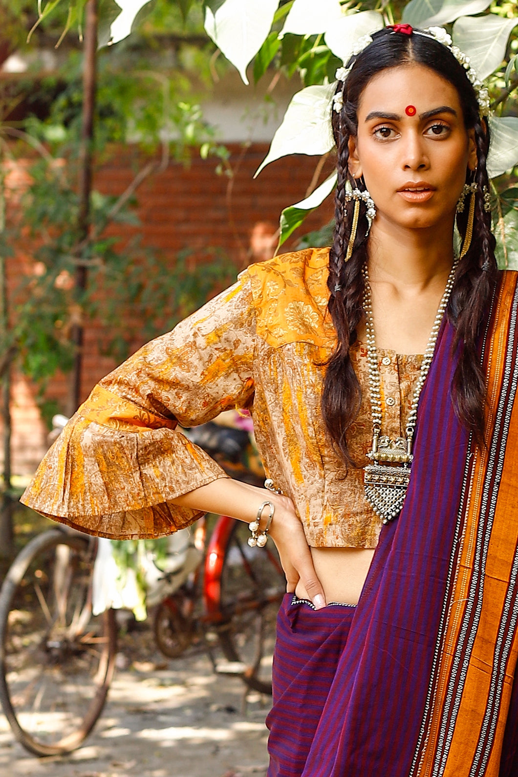 Mustard Fields Printed Blouse