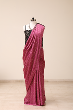 Load image into Gallery viewer, Black and Pink Modal Silk Saree
