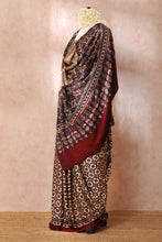 Load image into Gallery viewer, Sadyaskālīna Modal Silk Ajrakh Saree
