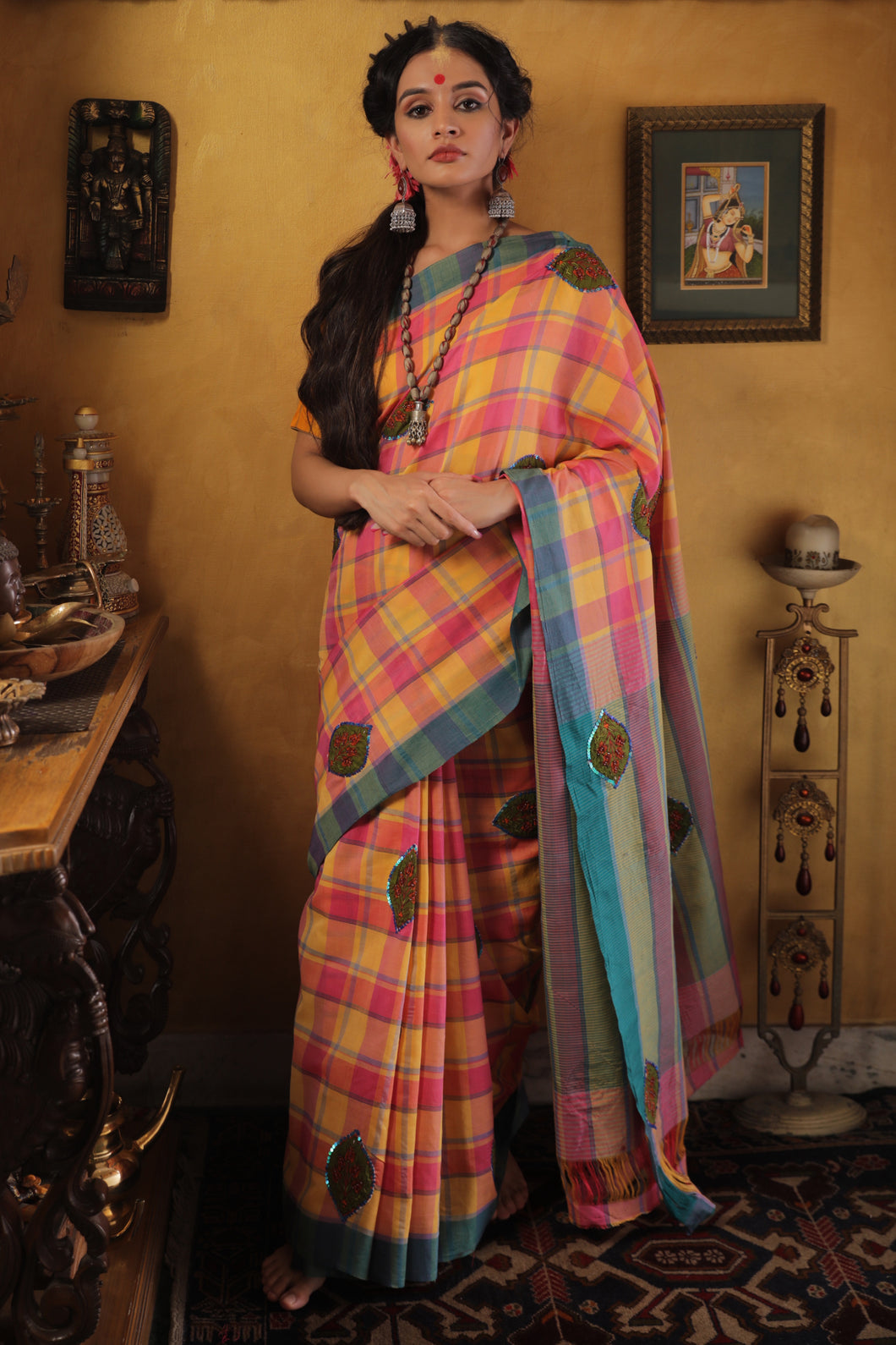 Tejovat Cotton Maheshwari Saree