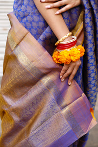 Puskara Blue Kanjivaram Saree